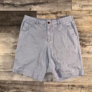 Faherty Mens Shorts Gray Chino Casual Flat Front Cotton Size 36 Waist